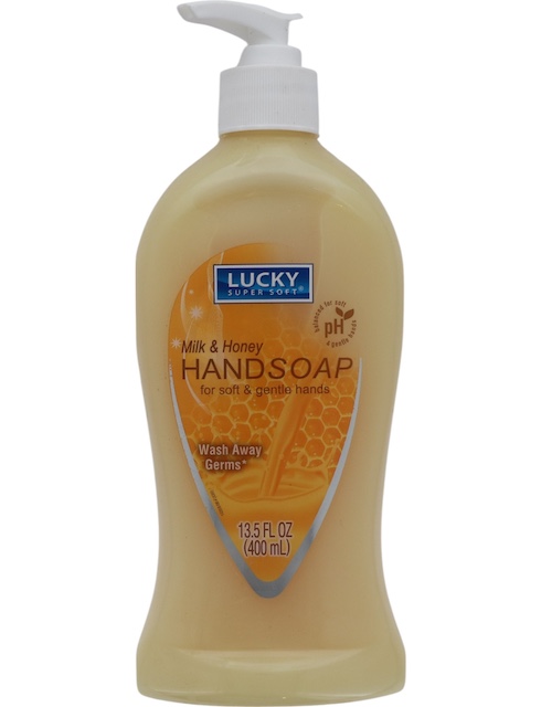 LUCKY SUPER SOFT MILK AND HONEY HAND SOAP 13.5 FL OZ